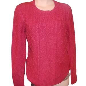 St. John's Bay Women's Vibrant Pink Crew Neck Sweater